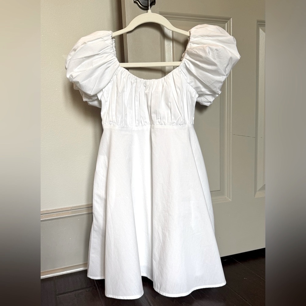 Abercrombie & Fitch White Puff Sleeve Dress